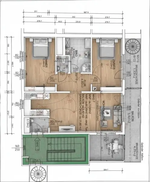 In absoluter Ruhelage bei der alten Donau, komplett möbliert