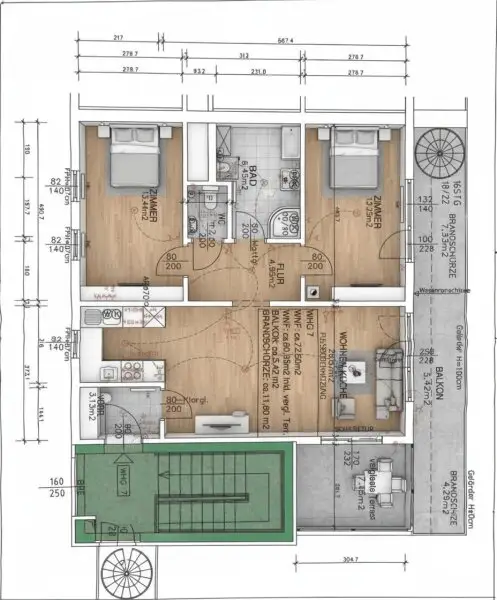 In absoluter Ruhelage bei der alten Donau, komplett möbliert