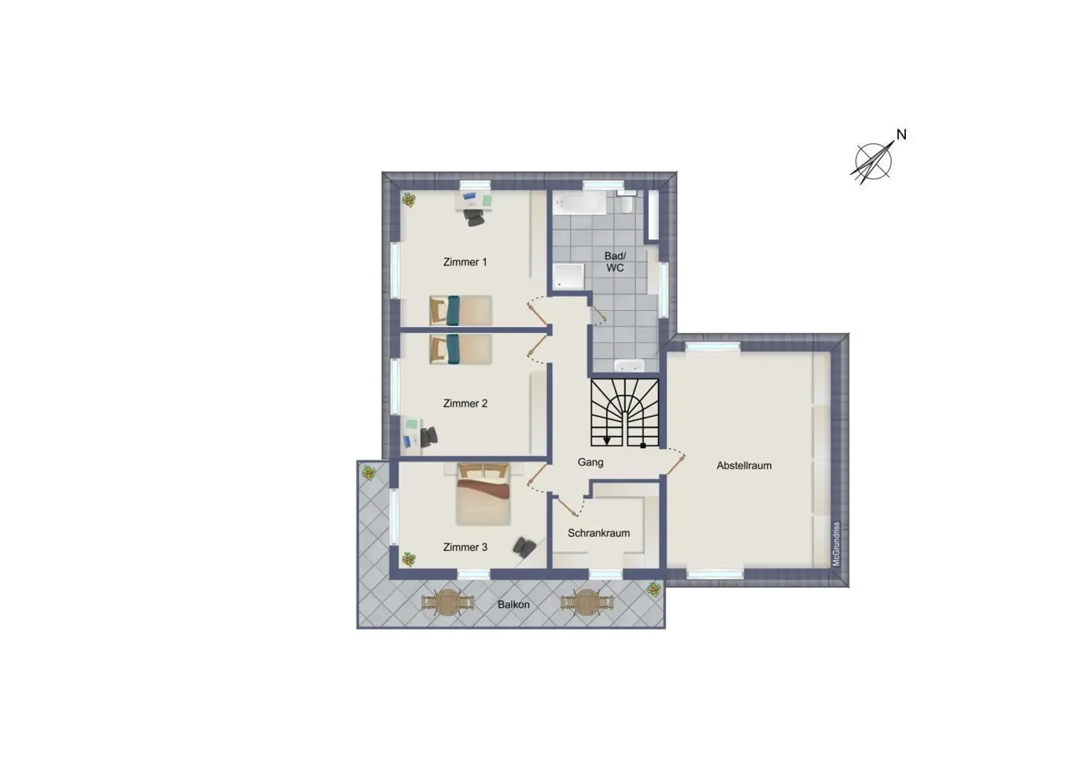 schematischer Grundriss OG