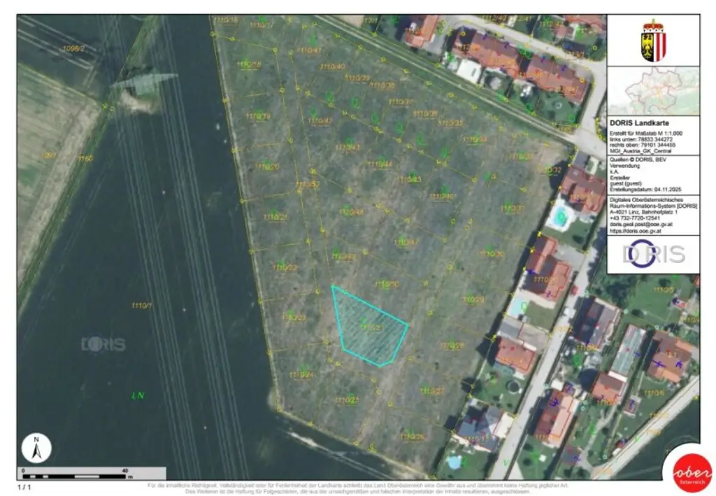 Ebenes Baugrundstück in Raffelstetten GST 1110/51