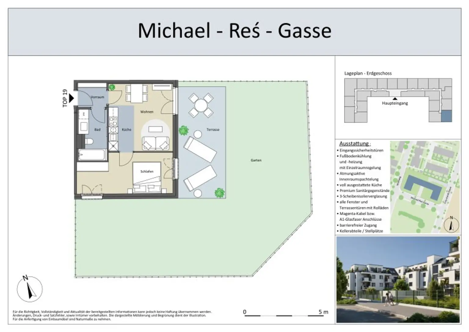 ZWEITBEZUG 2 Zimmer ECK-GARTEN-Neubauwohnung