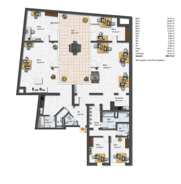 Traumhafte 6 - Zimmer - Wohnung / Büro mit grünem Innenhof in ruhiger sensationeller Lage in Hernals
