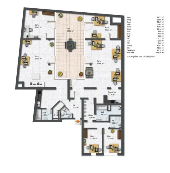 Traumhafte 6 - Zimmer - Wohnung / Büro mit grünem Innenhof in ruhiger sensationeller Lage in Hernals