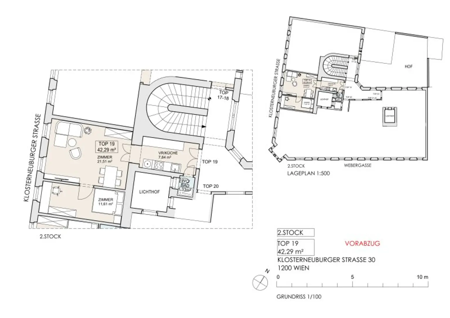 NÄHE AUGARTEN: 2-Zimmer-Altbauwohnung mit großem Gestaltungspotenzial beim Wallensteinplatz