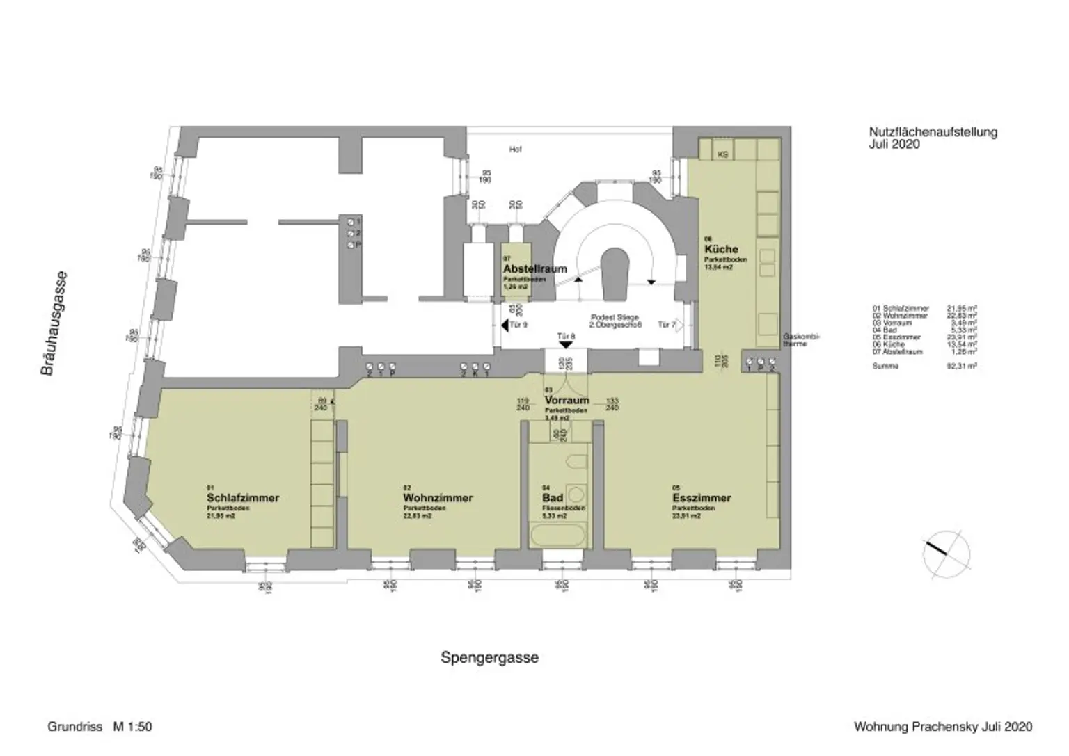Studio und hippes Wohnen auf 93m² - sonnendurchflutete hohe Räume im Altbau!