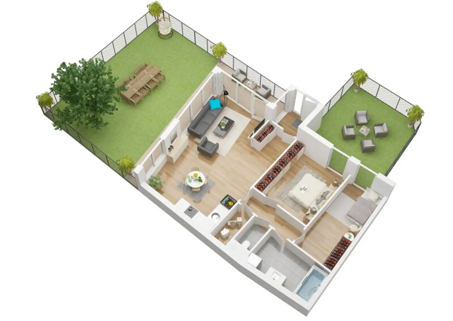 Sehr schöne Familienwohnung mit Terrasse und  großer Gartenfläche (T 1.3 /  EG)