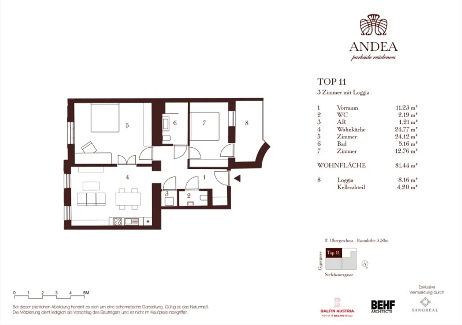 Luxuriöse Stadtresidenz mit 3 Zimmern und Loggia - ANDEA Parkside Residences