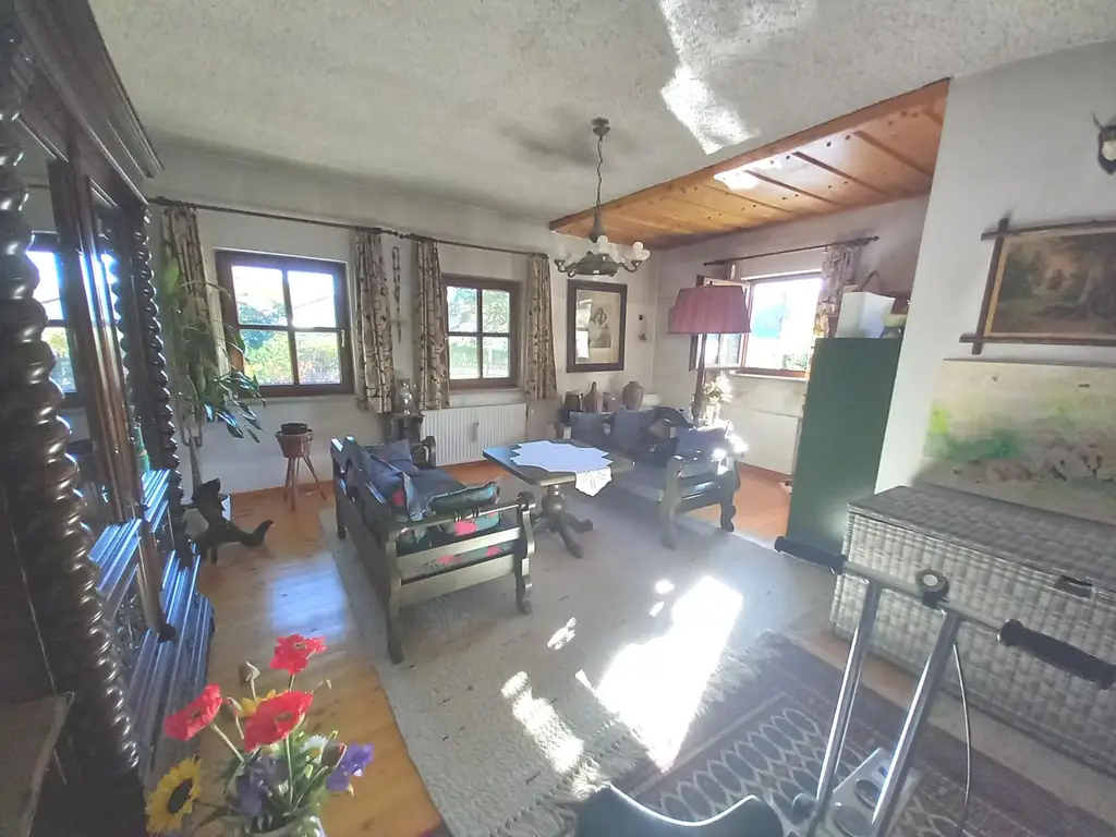 LANDHAUS MIT GROSSEM, SONNIGEN GRUND AM WALDRAND