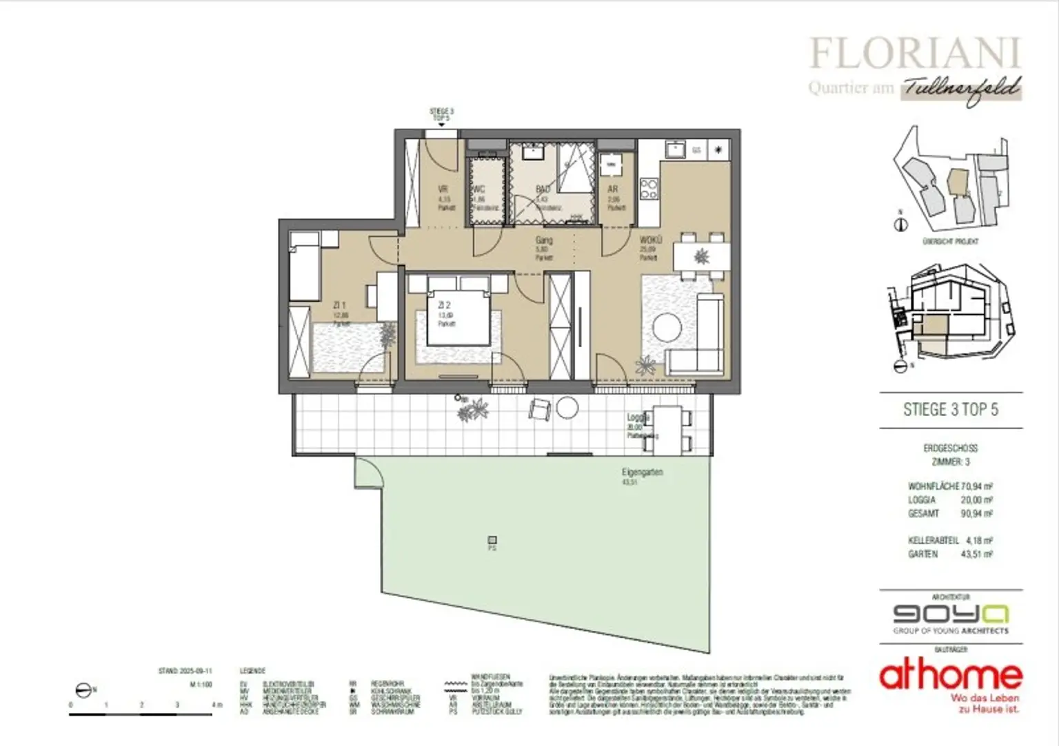 FLORIANI – Quartier am Tullnerfeld - 3 Zimmer Gartenwohnung mit tollem Raumkonzept - Harmonische Ausstattung