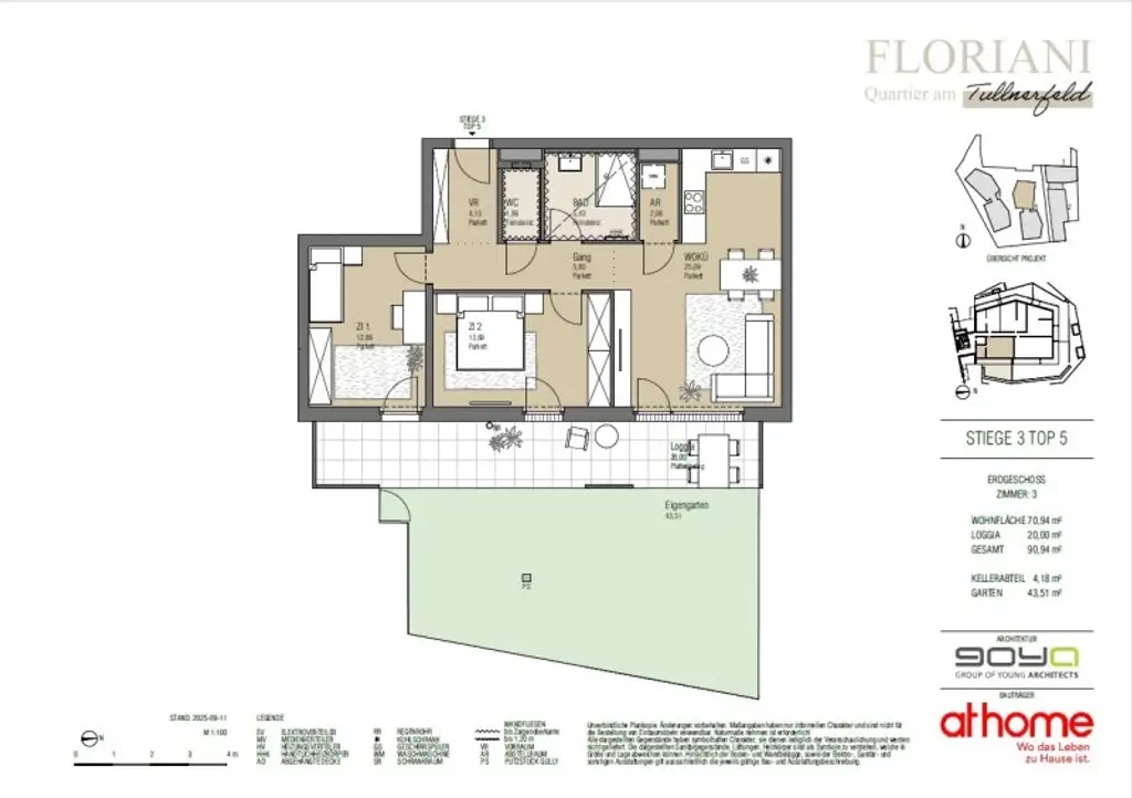 FLORIANI – Quartier am Tullnerfeld - 3 Zimmer Gartenwohnung mit tollem Raumkonzept - Harmonische Ausstattung