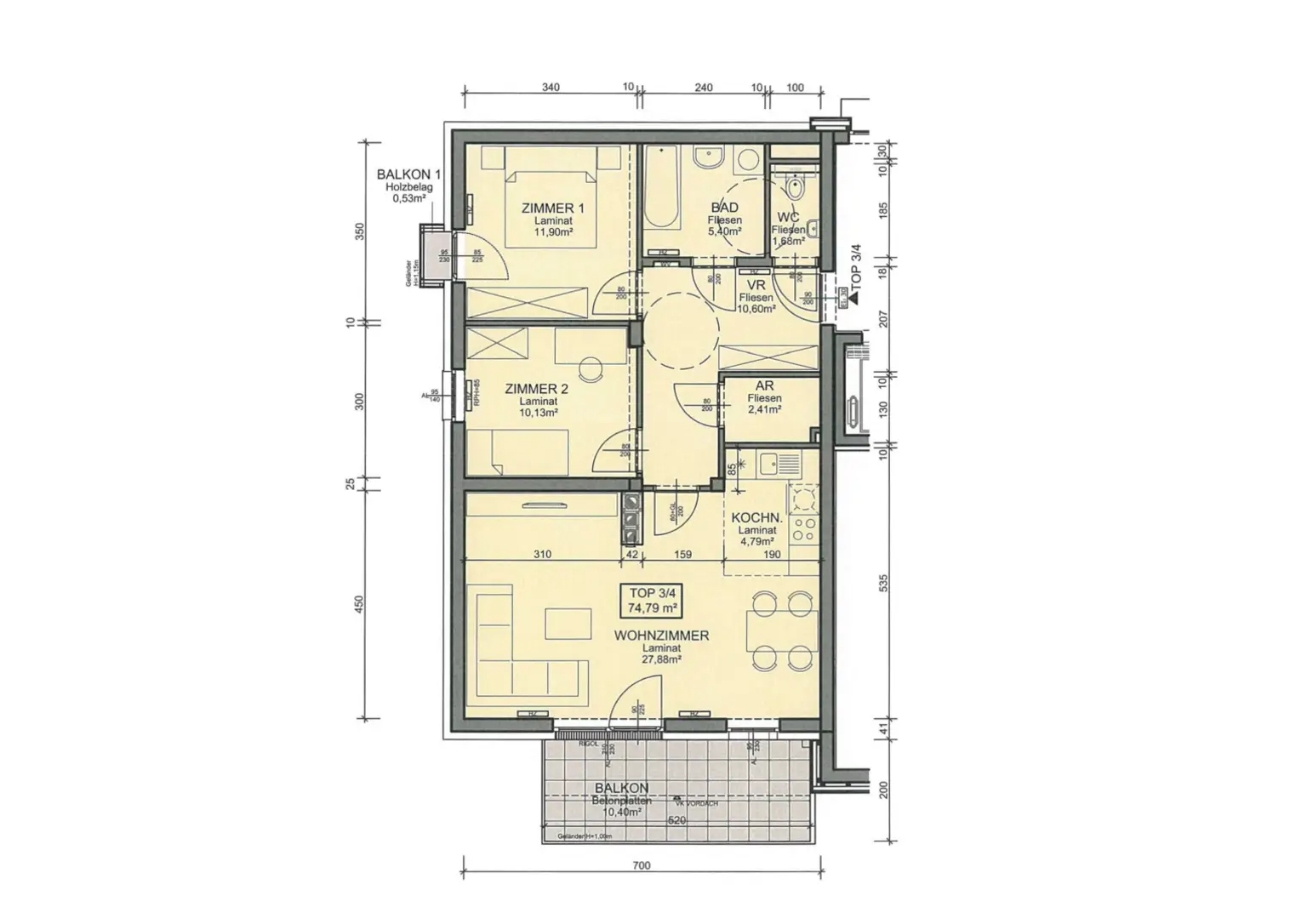 Ländliches Leben: 3-Zimmer-Wohnung mit Balkon!