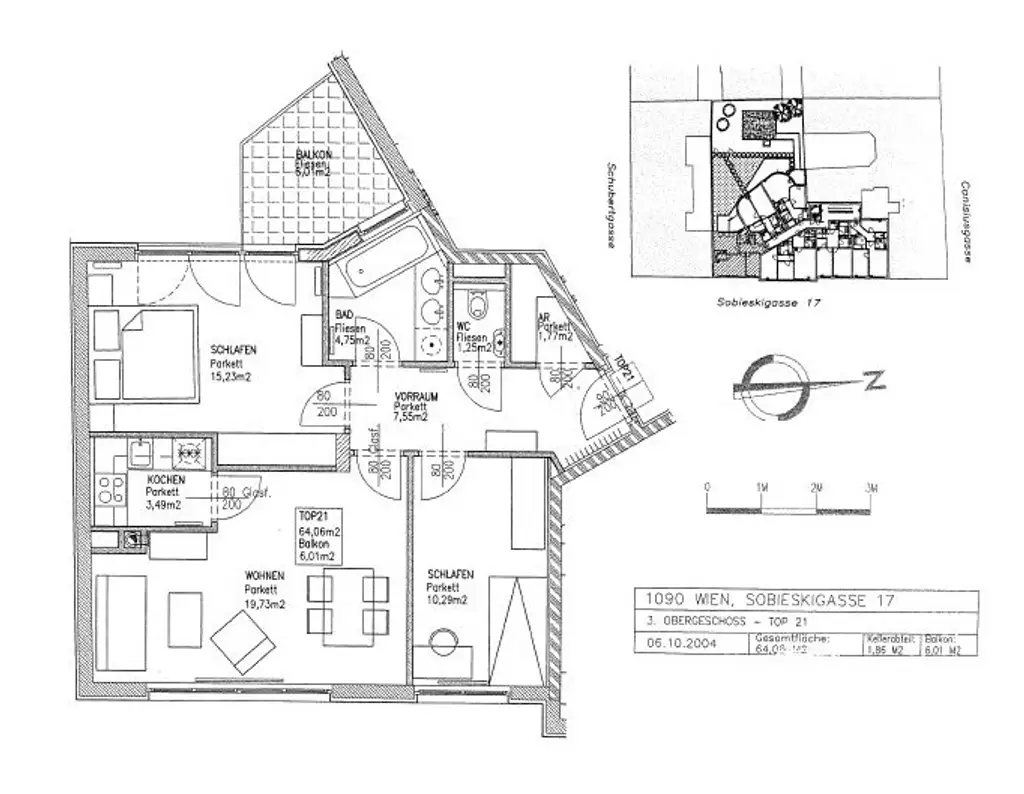 Neubau-Wohnung mit 3 Zimmern und Balkon in Ruhelage - mitten im 9. Bezirk!