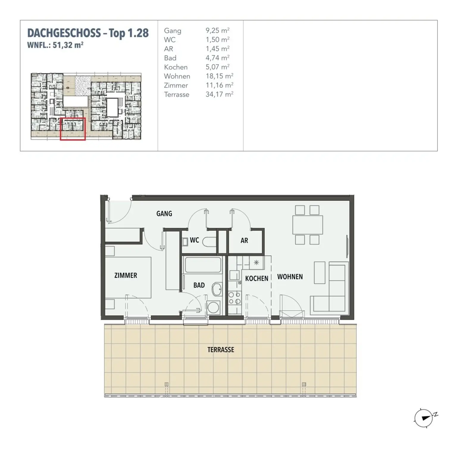 EDI N° 7 - Großzügige Zweizimmer Wohnung mit traumhafter Terrasse - Erstbezug