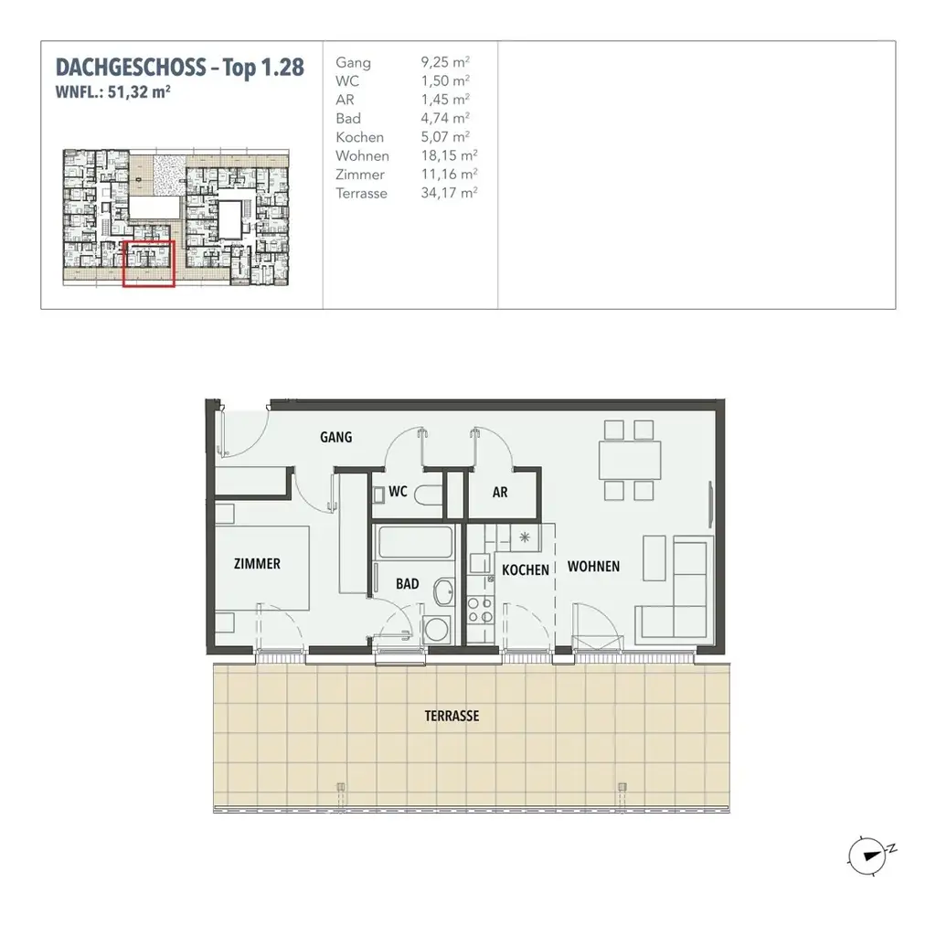 EDI N° 7 - Großzügige Zweizimmer Wohnung mit traumhafter Terrasse - Erstbezug