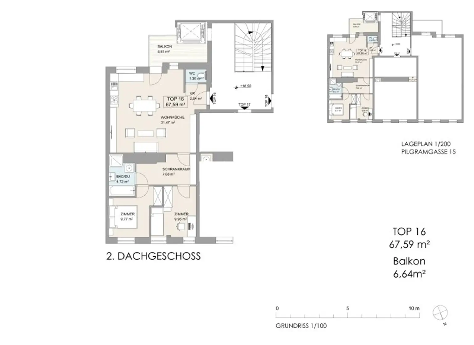NÄHE NASCHMARKT: DG-AUSBAU IM ALTBAU - U4 Pilgramgasse - 3 Zimmerwohnung mit hofseitigem Balkon*