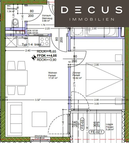 | 2 ZIMMERWOHNUNG NÄHE HAUPTBAHNHOF | LOGGIA