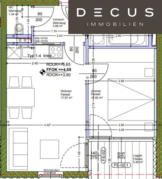 | 2 ZIMMERWOHNUNG NÄHE HAUPTBAHNHOF | LOGGIA