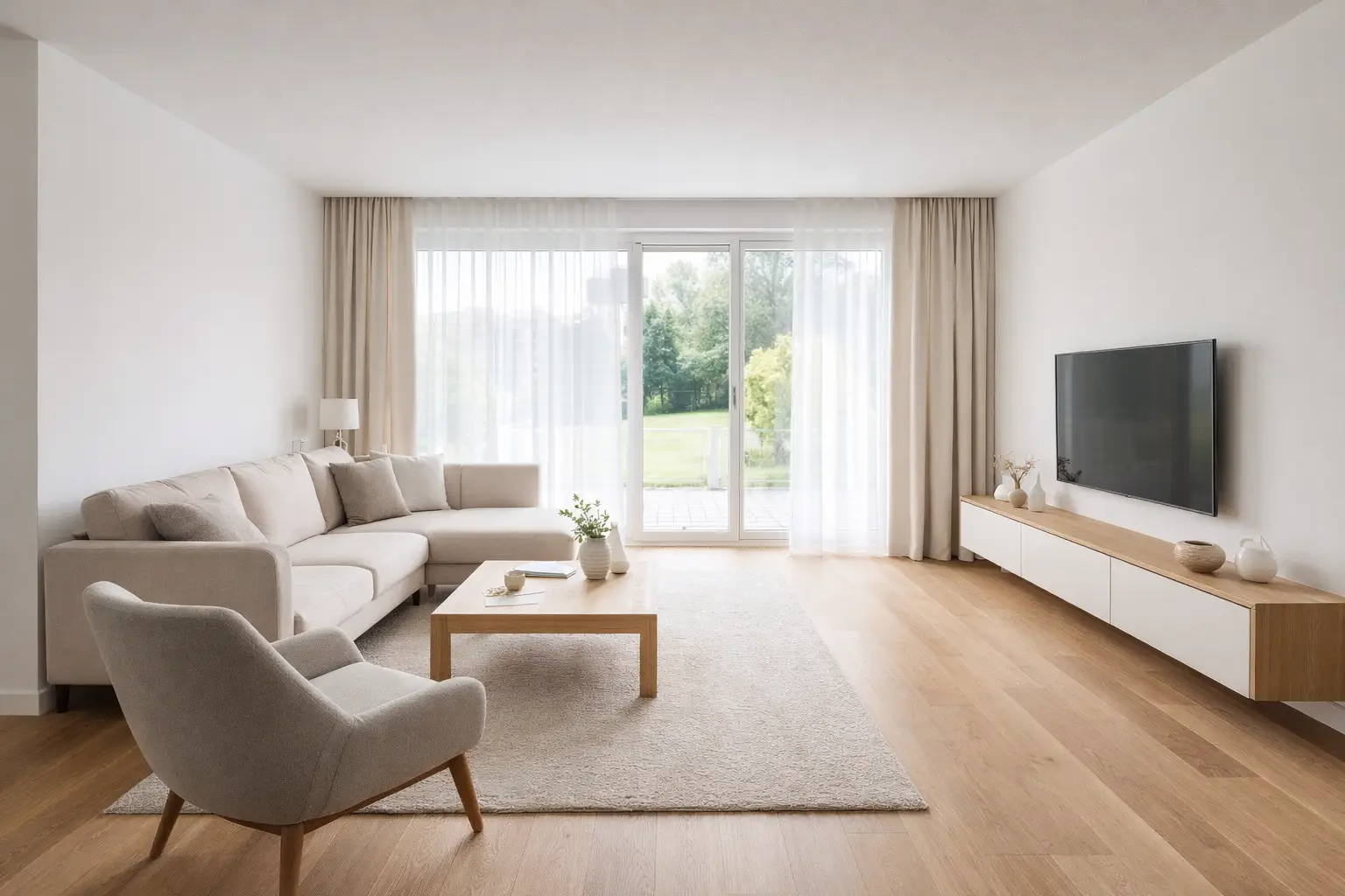 Wohnzimmer mit KI bearbeitet