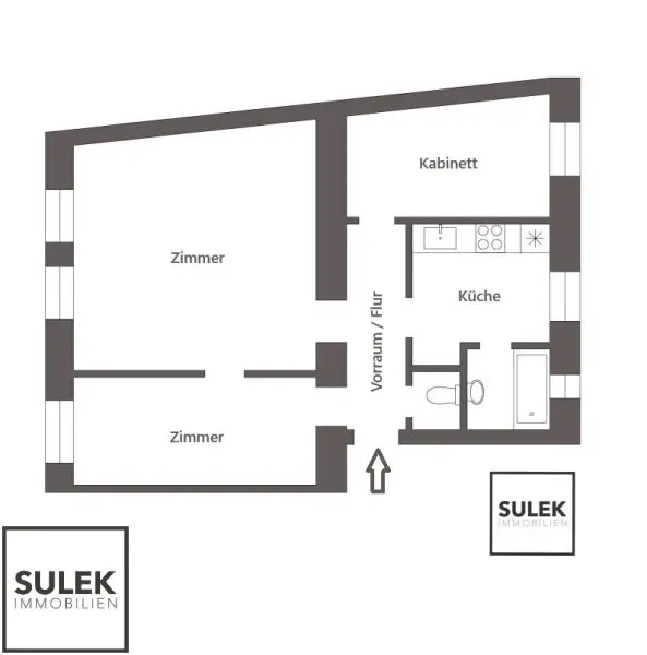Top 23 - Helle 3-Zimmer-Wohnung auf der Heiligenstädter Straße 3 – **ANFRAGEN NUR ÜBER DAS KONTAKTFORMULAR**