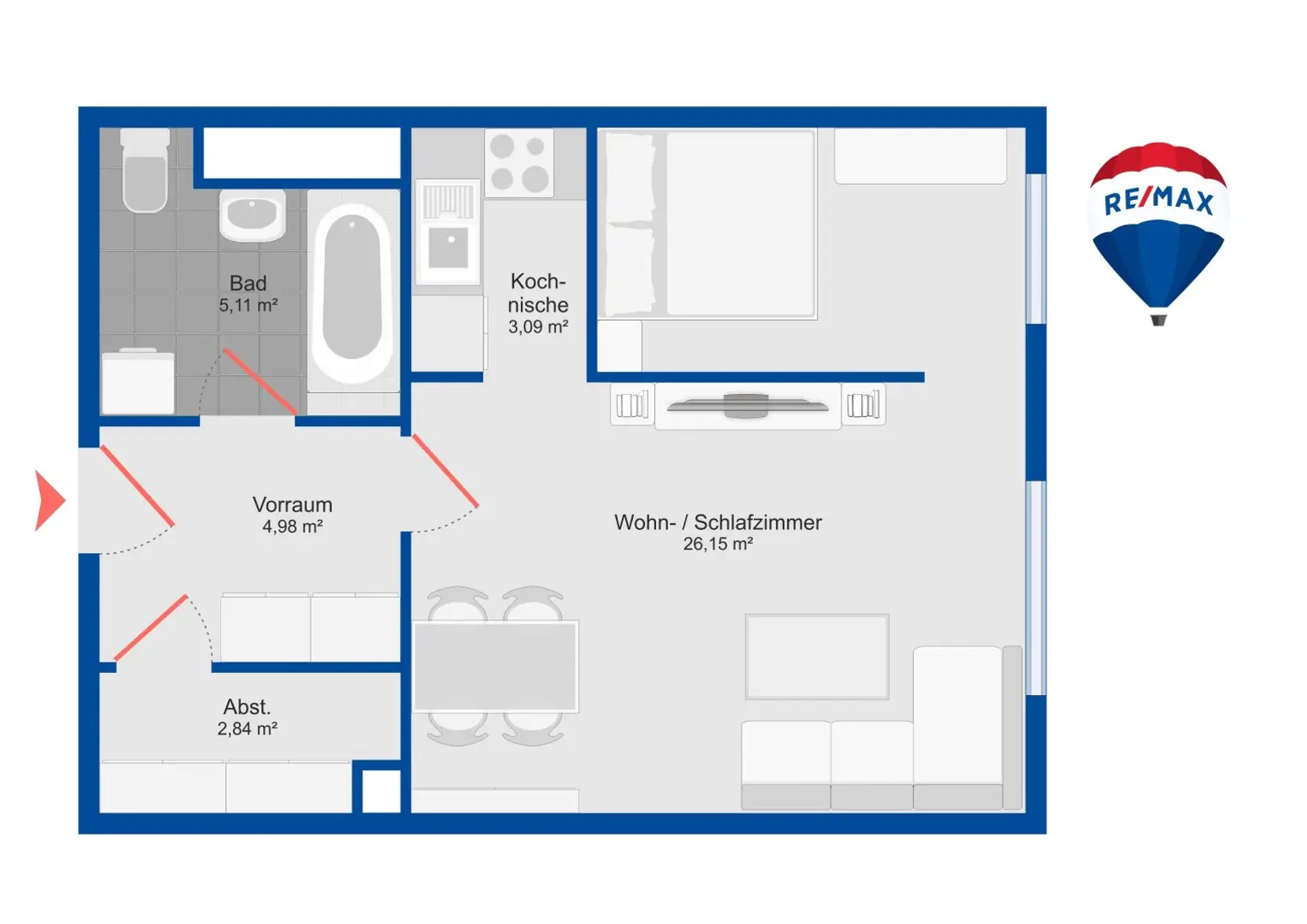 Wohnungspaket mit 4 identen 2 Zimmer Wohnungen nahe Matzleinsdorferplatz