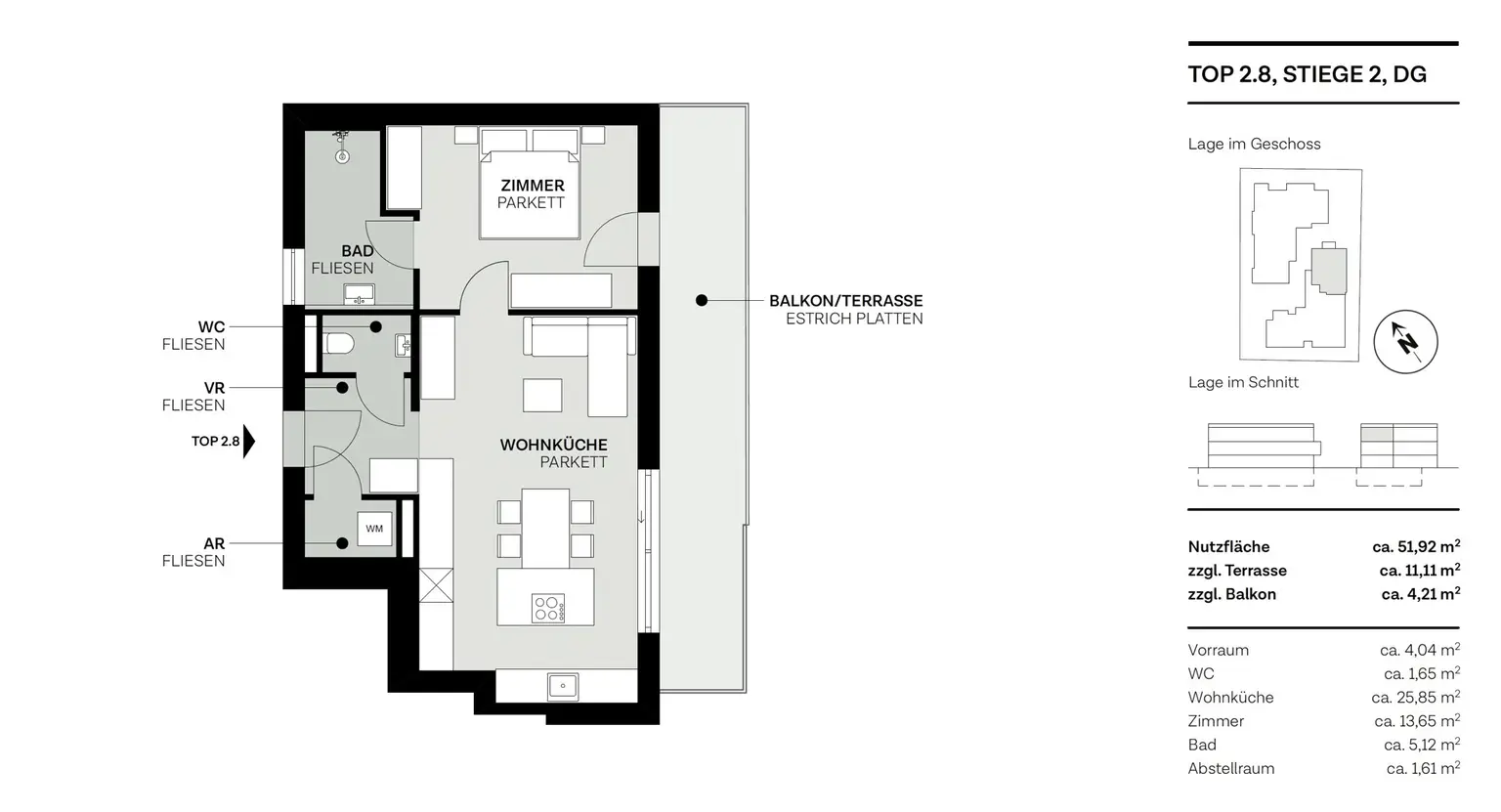 Grundriss Top 8, Stiege 2
