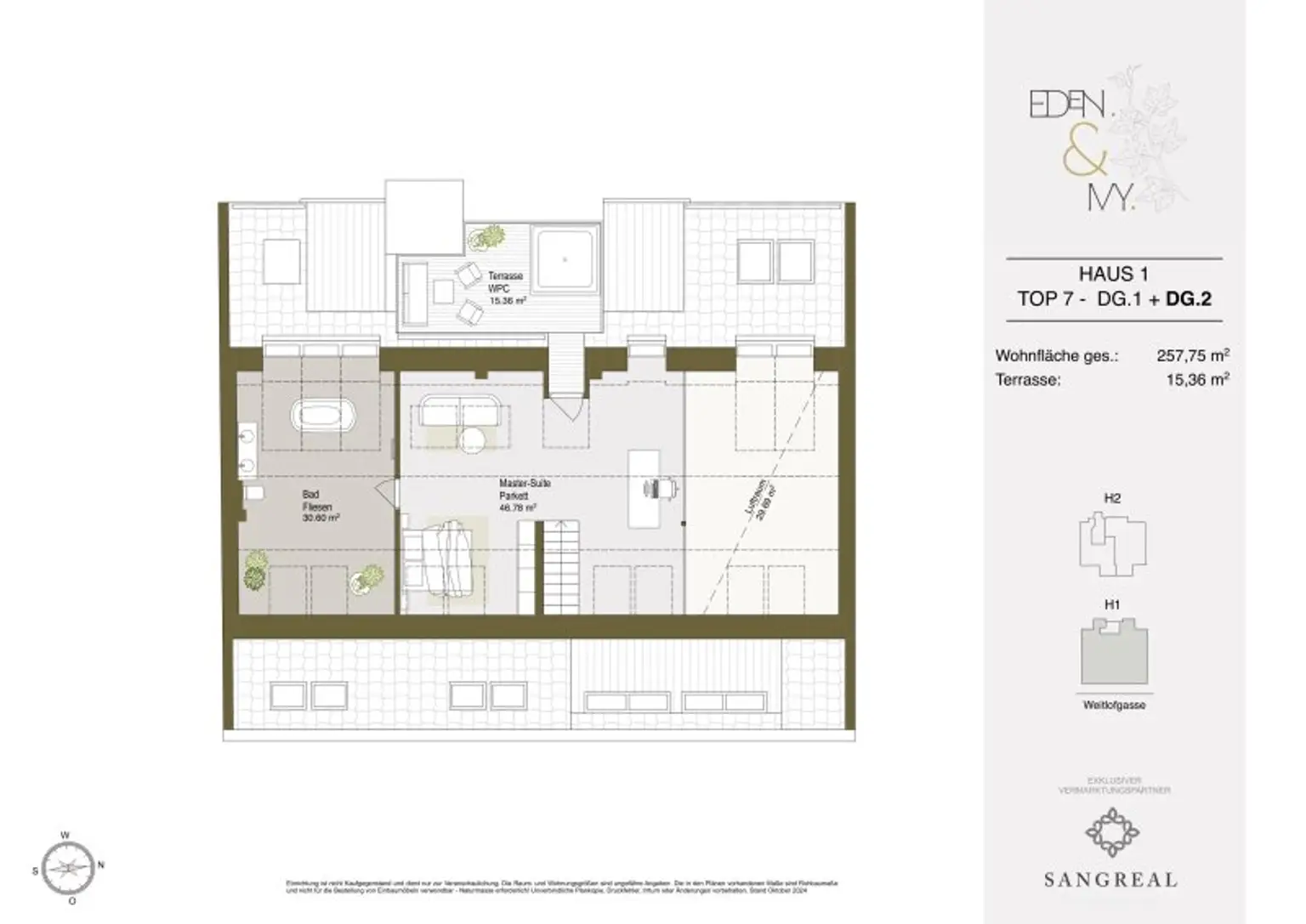EDEN & IVY - LUXURIÖSES PENTHOUSE MIT BIS ZU 3,80 METER RAUMHÖHE