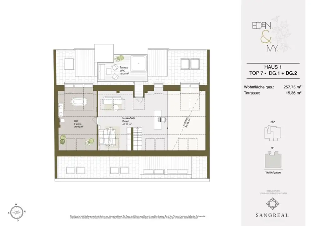 EDEN & IVY - LUXURIÖSES PENTHOUSE MIT BIS ZU 3,80 METER RAUMHÖHE
