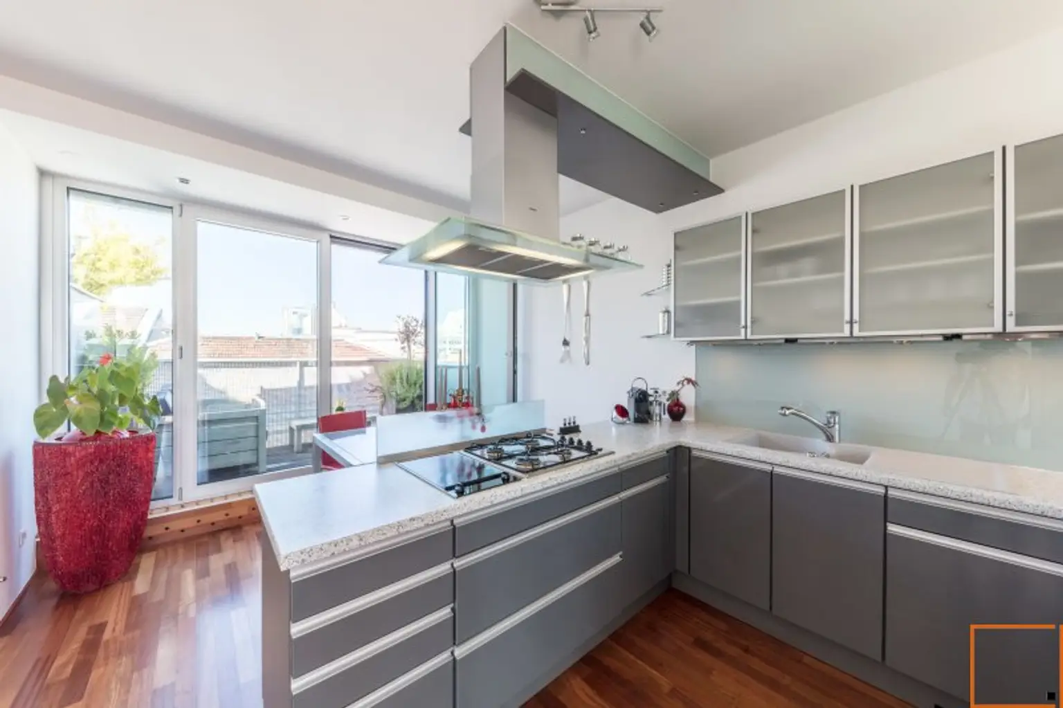FULLY FURNISHED ROOFTOP APARTMENT:/ AC: Spacious living-dining area & 2 bedrooms
