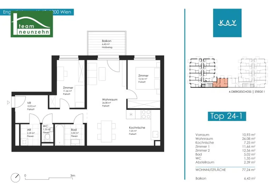 Großzügige 3-Zimmer Wohnung in toller Lage nahe der Donau - ab 01.12. beziehbar!