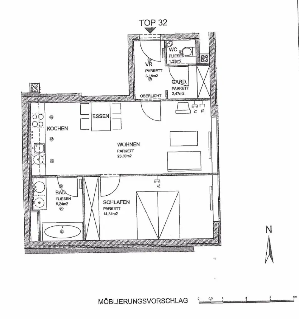 Kaiserstraße: Hofseitige, ruhige Neubauwohnung