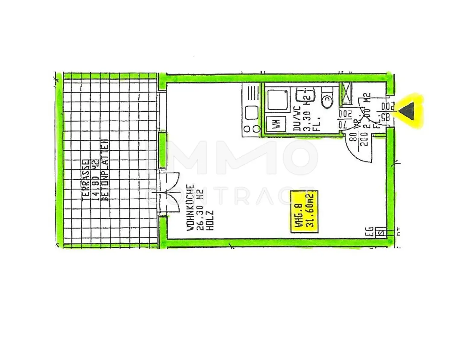 SINGLE-HIT:  Schöne Klein-Wohnung bei der KF-UNI mit TERRASSE - Heinrichstraße 47b Top 08A