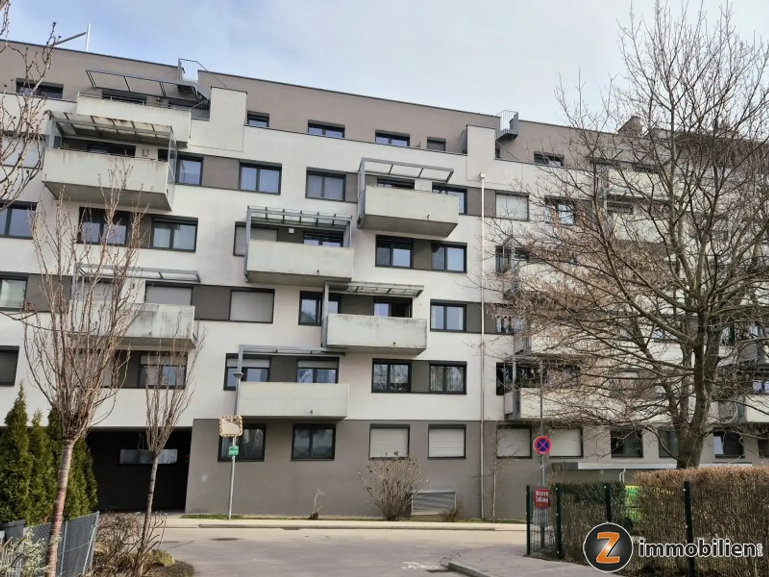 Blick zur Wohnanlage