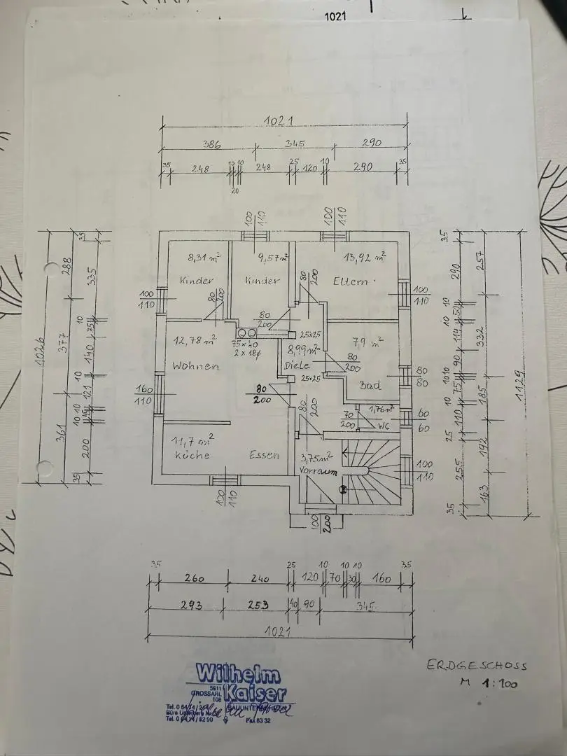 Grundriss Erdgeschoss Wohnhaus