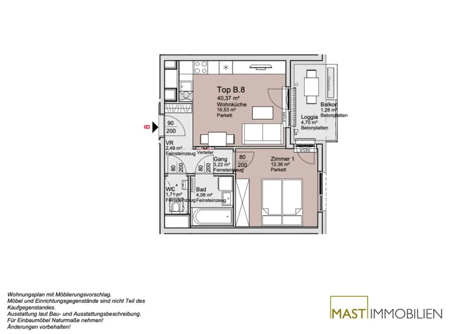 *Ende 2026* Provisionsfreie 2-Zimmer Wohnung mit Loggia!