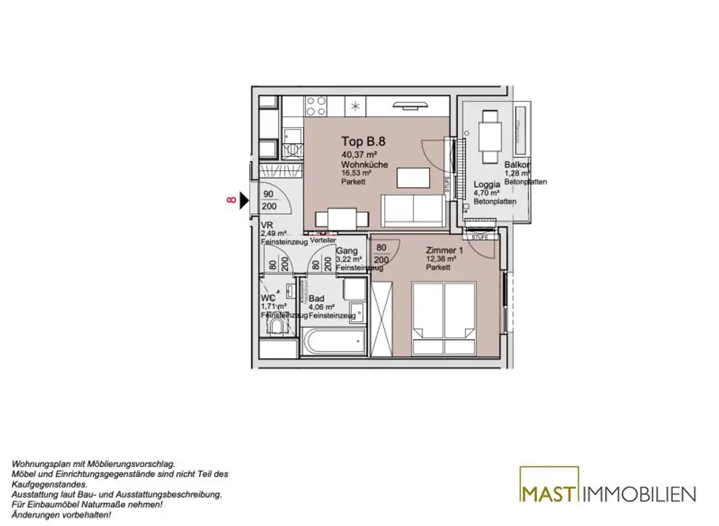 *Ende 2026* Provisionsfreie 2-Zimmer Wohnung mit Loggia!
