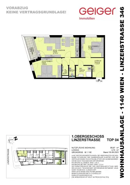 Sehr helle 3 Zimmerwohnung im 14. Bezirk - Top 04