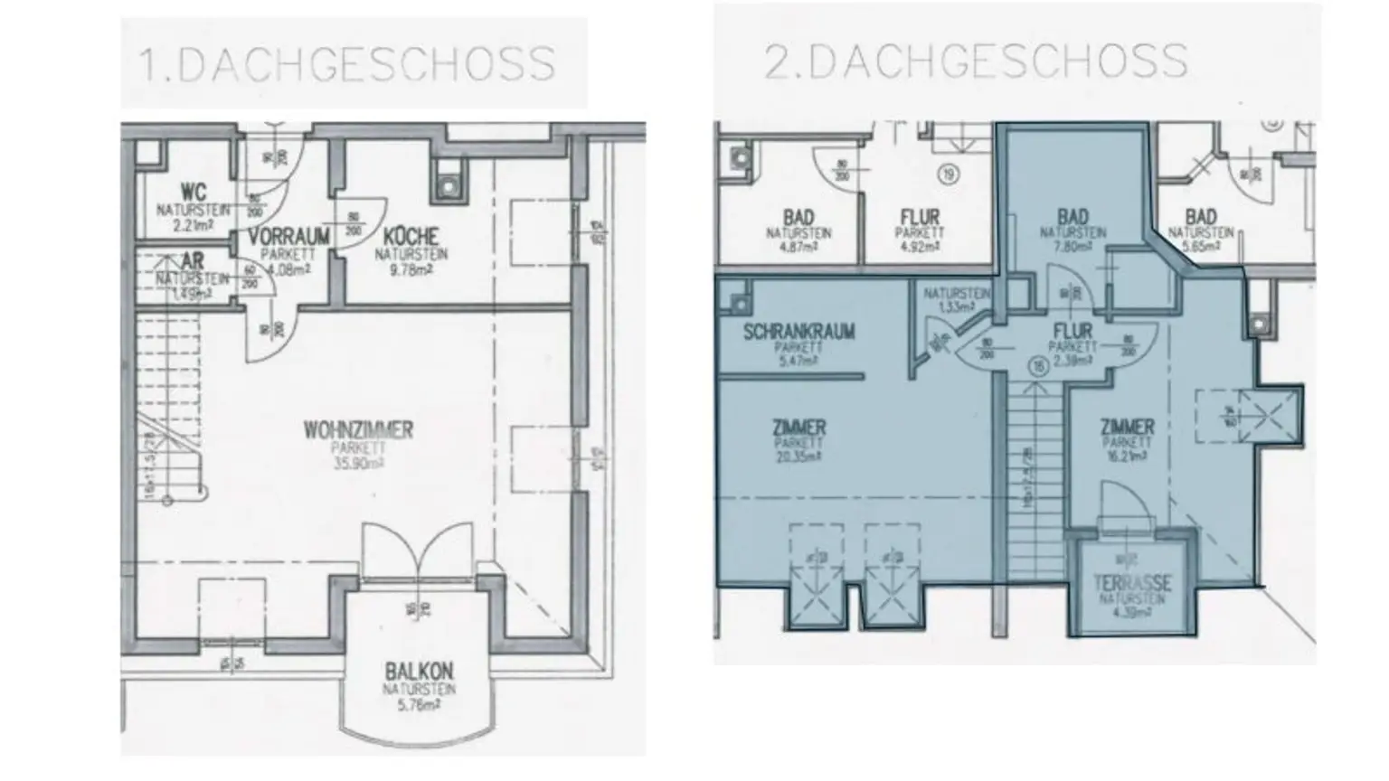 Elegante Dachgeschosswohnung mit Gartenblick, Terrassen und Garage
