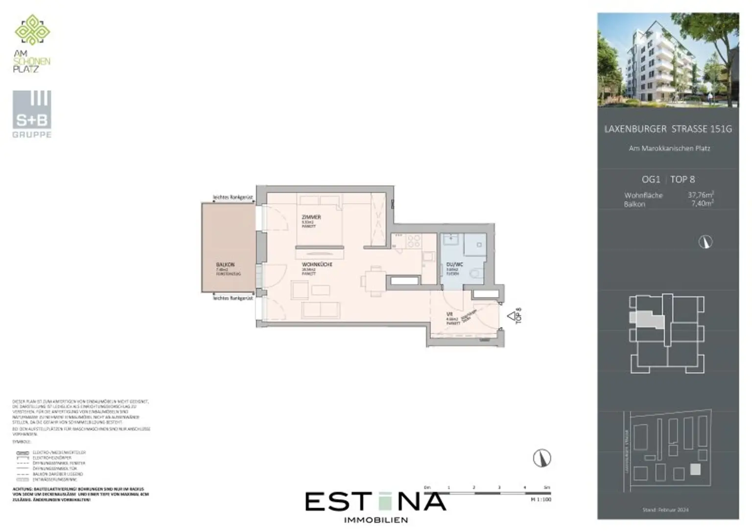 Provisionsfrei - Nahe Erholungsgebiet Wienerberg - Pärchenwohnung mit Balkon in Ruhelage