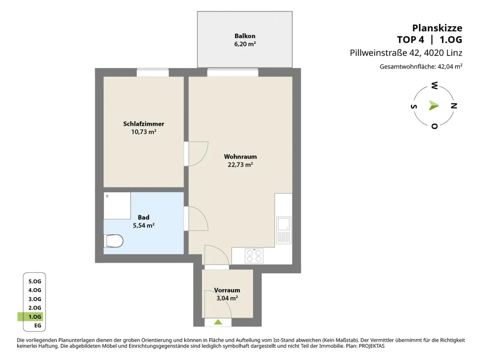 Moderne 2 Zimmer-Wohnung mit Küche und Balkon - TG-Plätze verfügbar