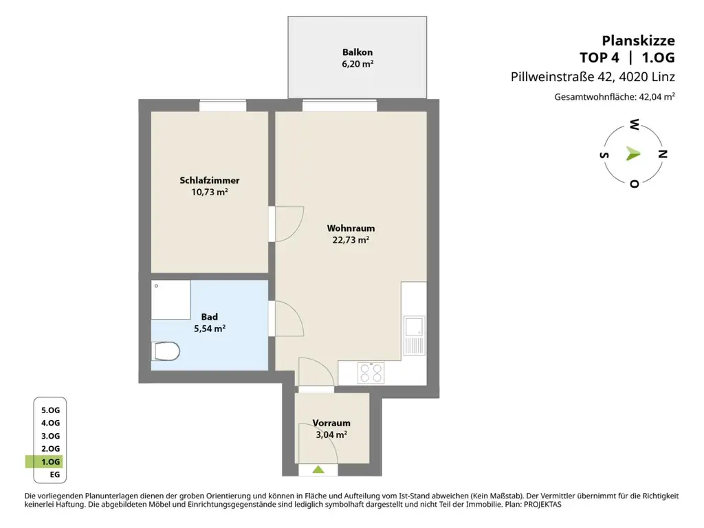 Moderne 2 Zimmer-Wohnung mit Küche und Balkon - TG-Plätze verfügbar