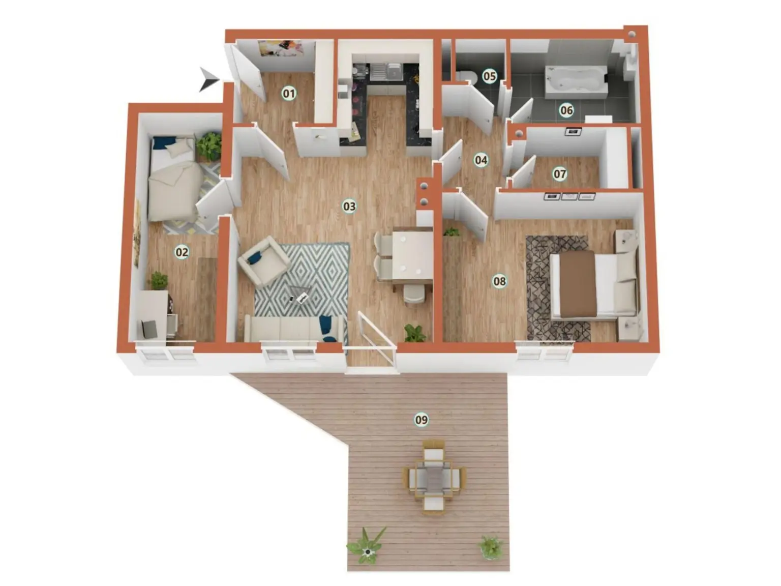 3D Grundriss ETW 2002 Großmugl