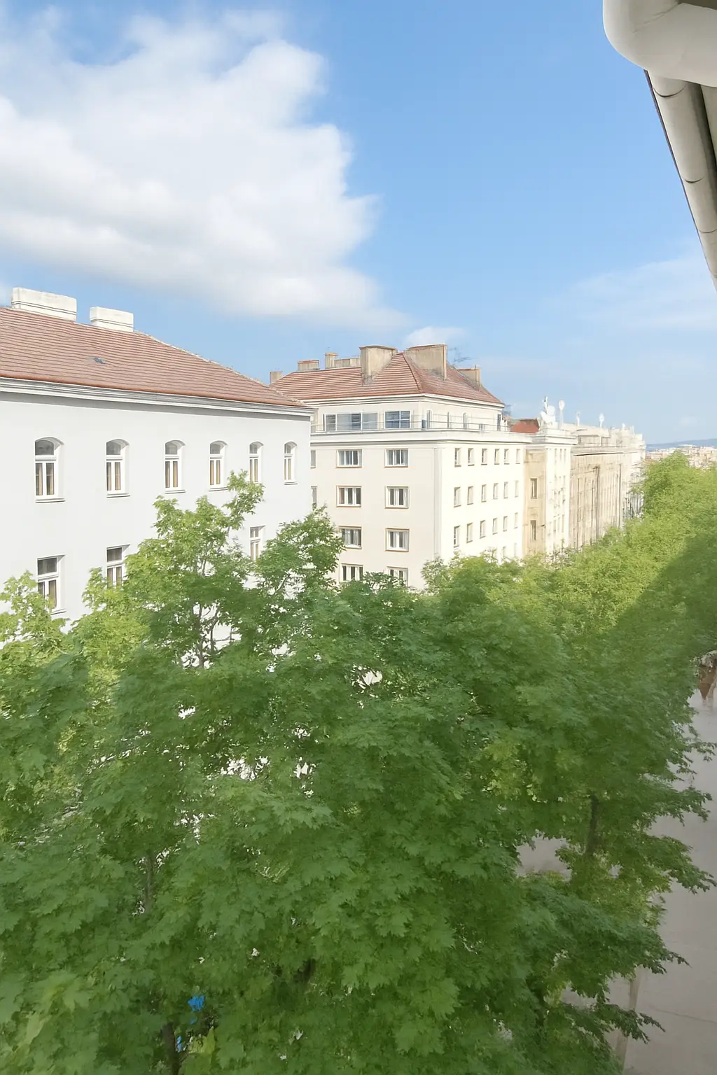 Ausblick vom Wohnzimmer Richtung Reumannplatz