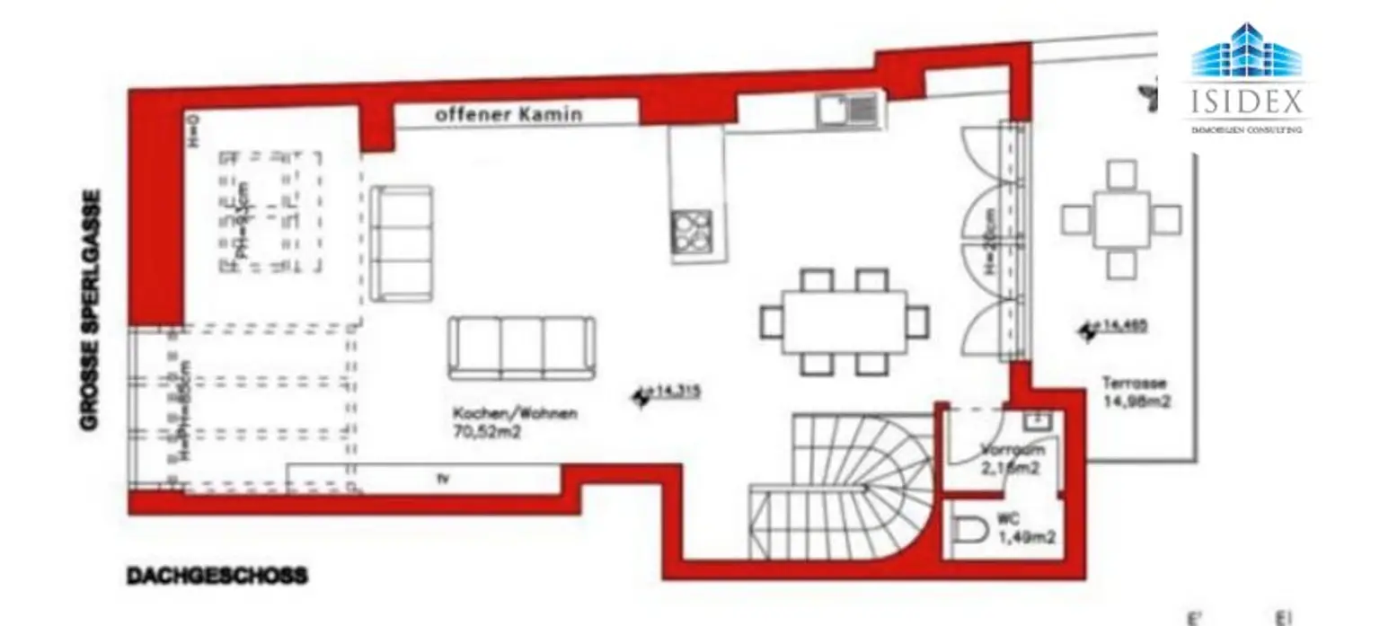 Dachgeschosstraum im Karmeliterviertel für Anleger