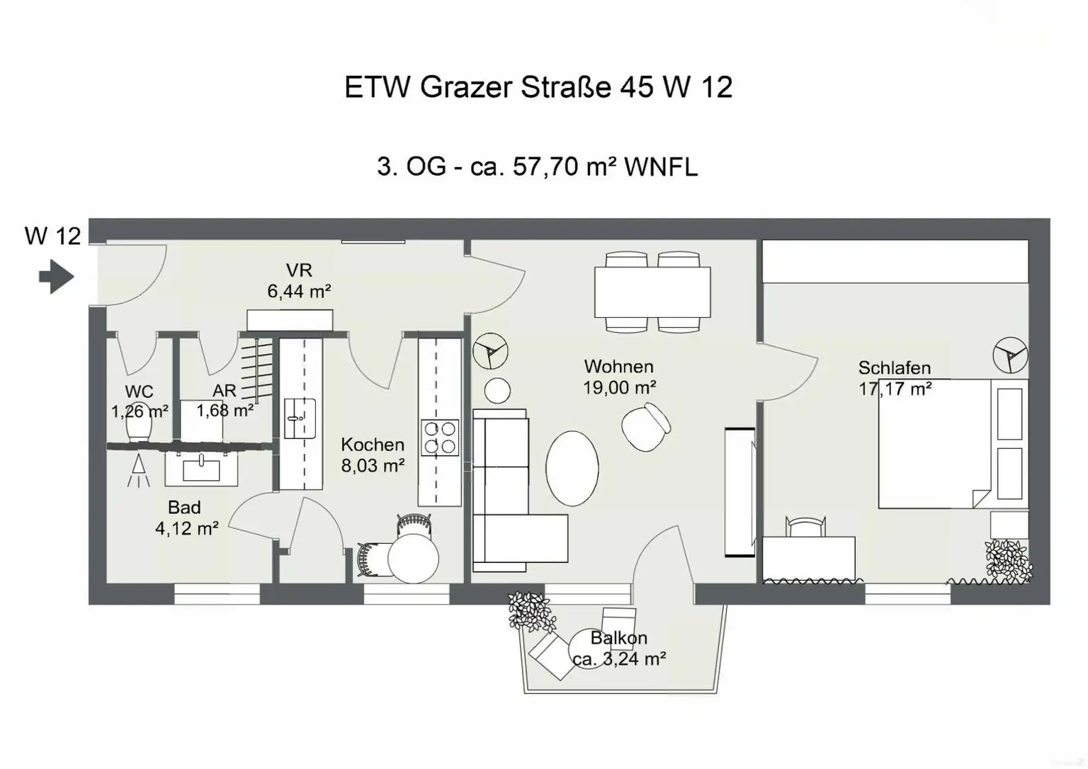 Grundriss Grazer Straße 45 W 12 - 2D