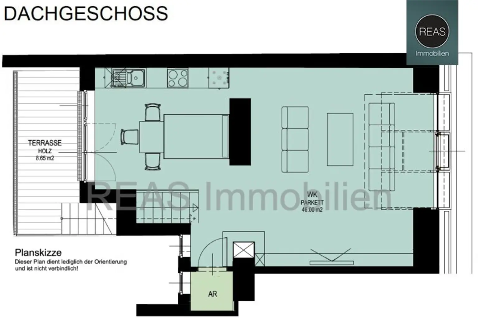 Provisionsfrei: Klimatisierte Dachgeschoss Maisonette mit 2 Terrassen und Kamin nahe Uno City!