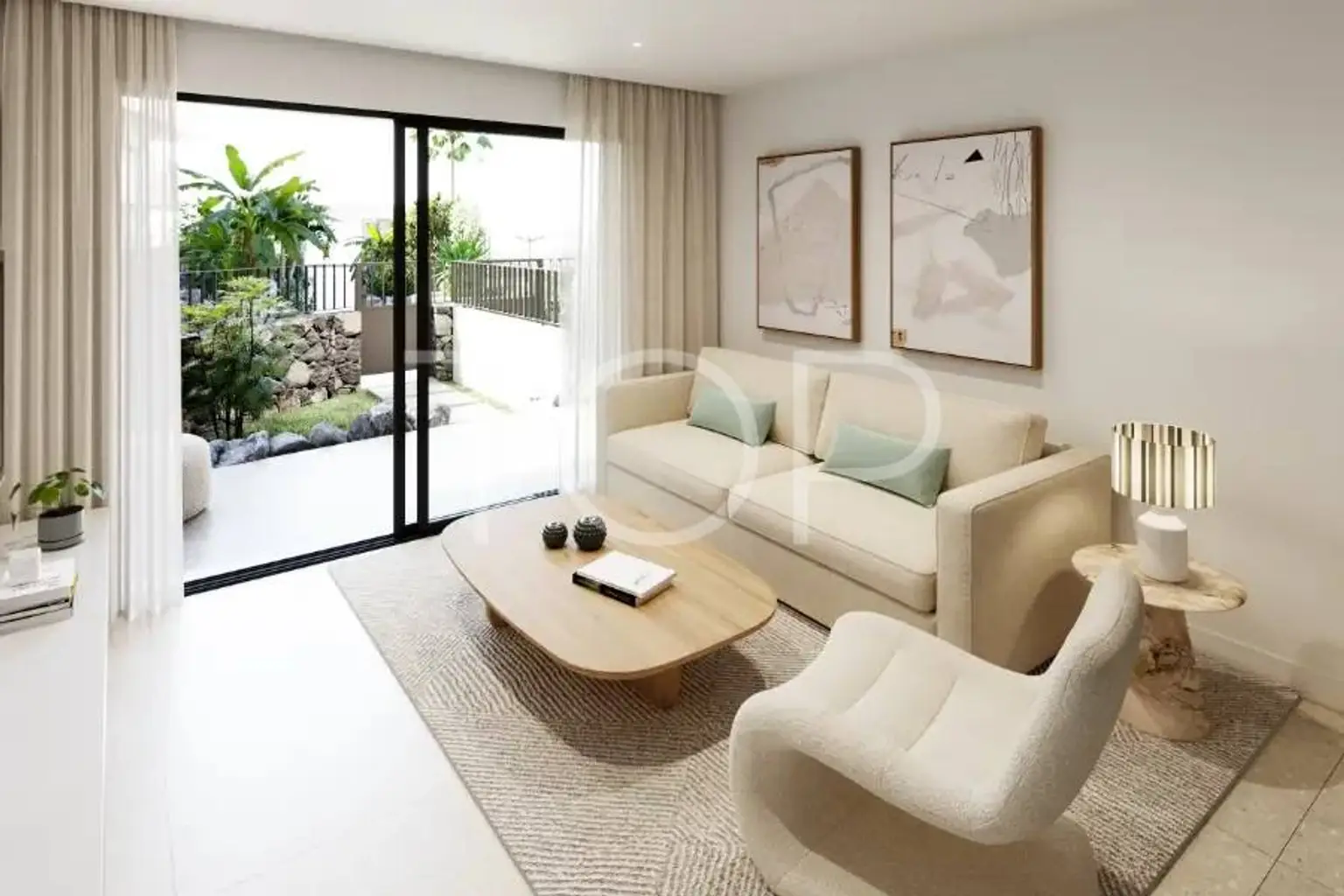 CAMARA salon con terraza jardín