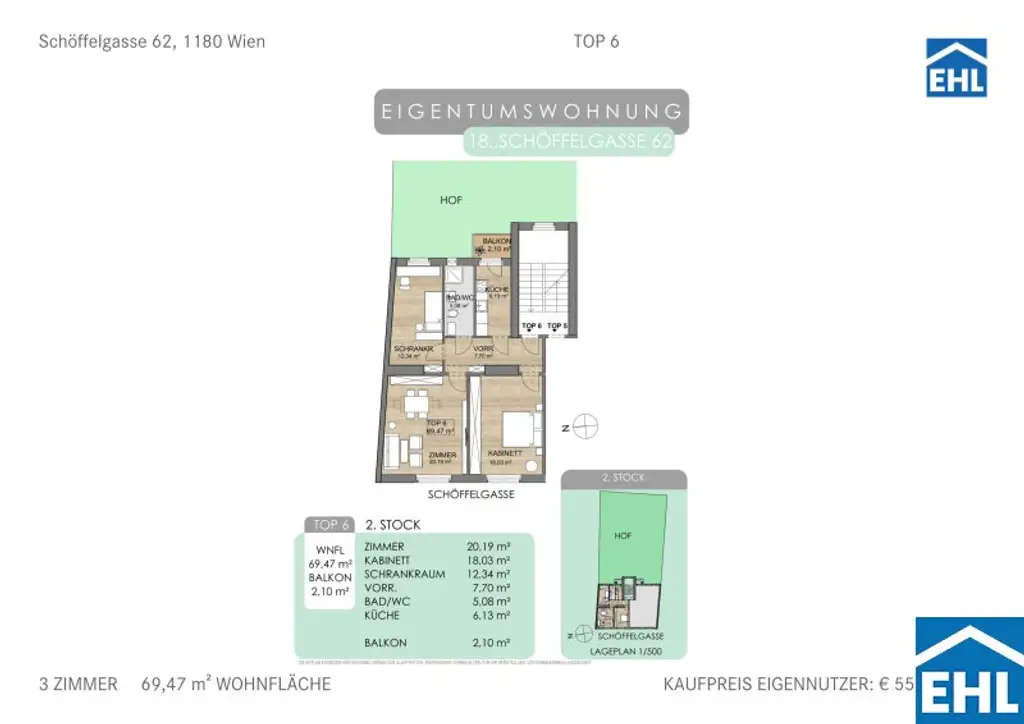 Sanierte 3-Zimmer-Wohnung mit Hofterrasse!