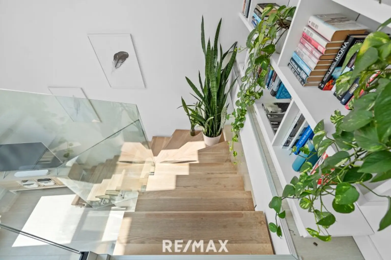 Blick von Oben ins Wohnzimmer