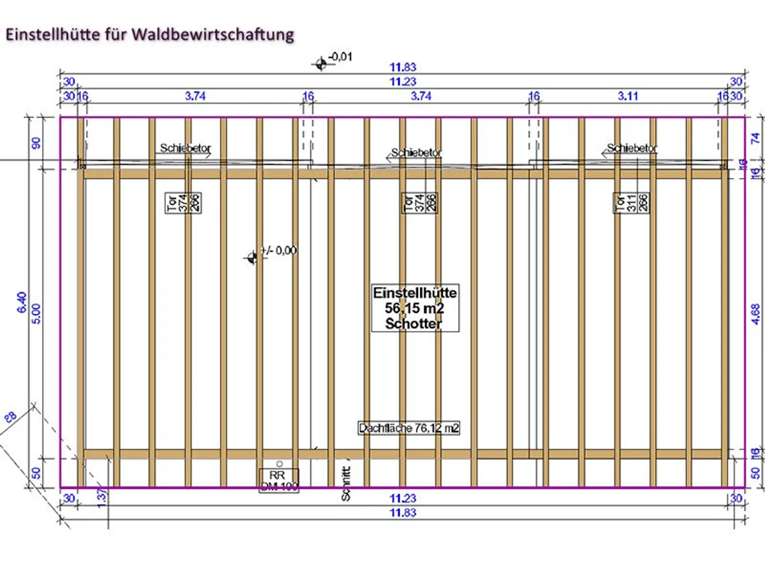 Einstellhütte für die Waldbewirtschaftung
