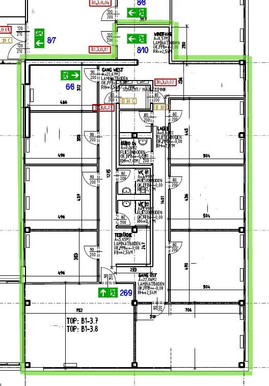 Grundriss B1 3.07+3.08